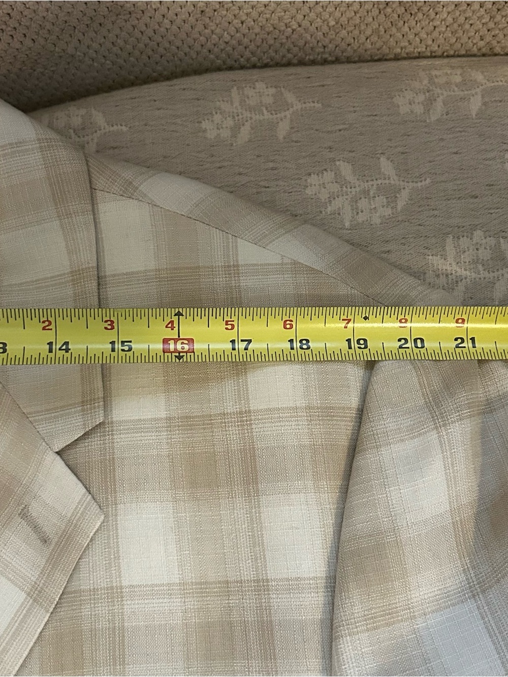 Falcone Superlative 150’s Neutral Plaid Blazer Linen Blend 3-Button Dbl Vent 48L - Picture 9 of 12